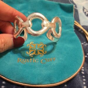 Rustic Cuff Bold Silver Bracelet